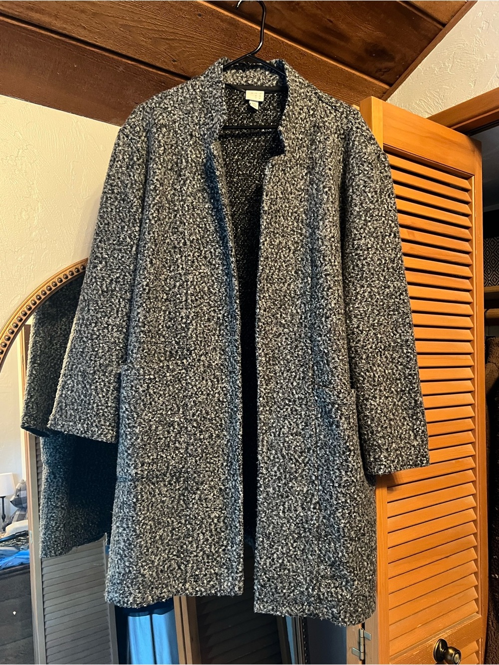 a new day Gray Bouclé Open-Front Coat